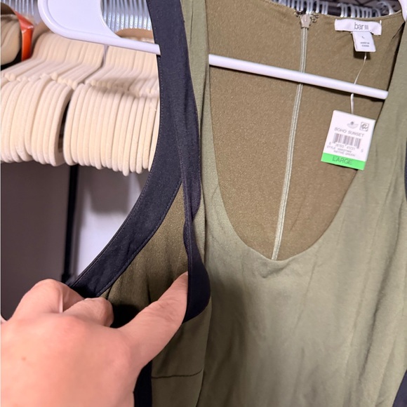 Bar III Olive Dress with Black Accents - Picture 2 of 6